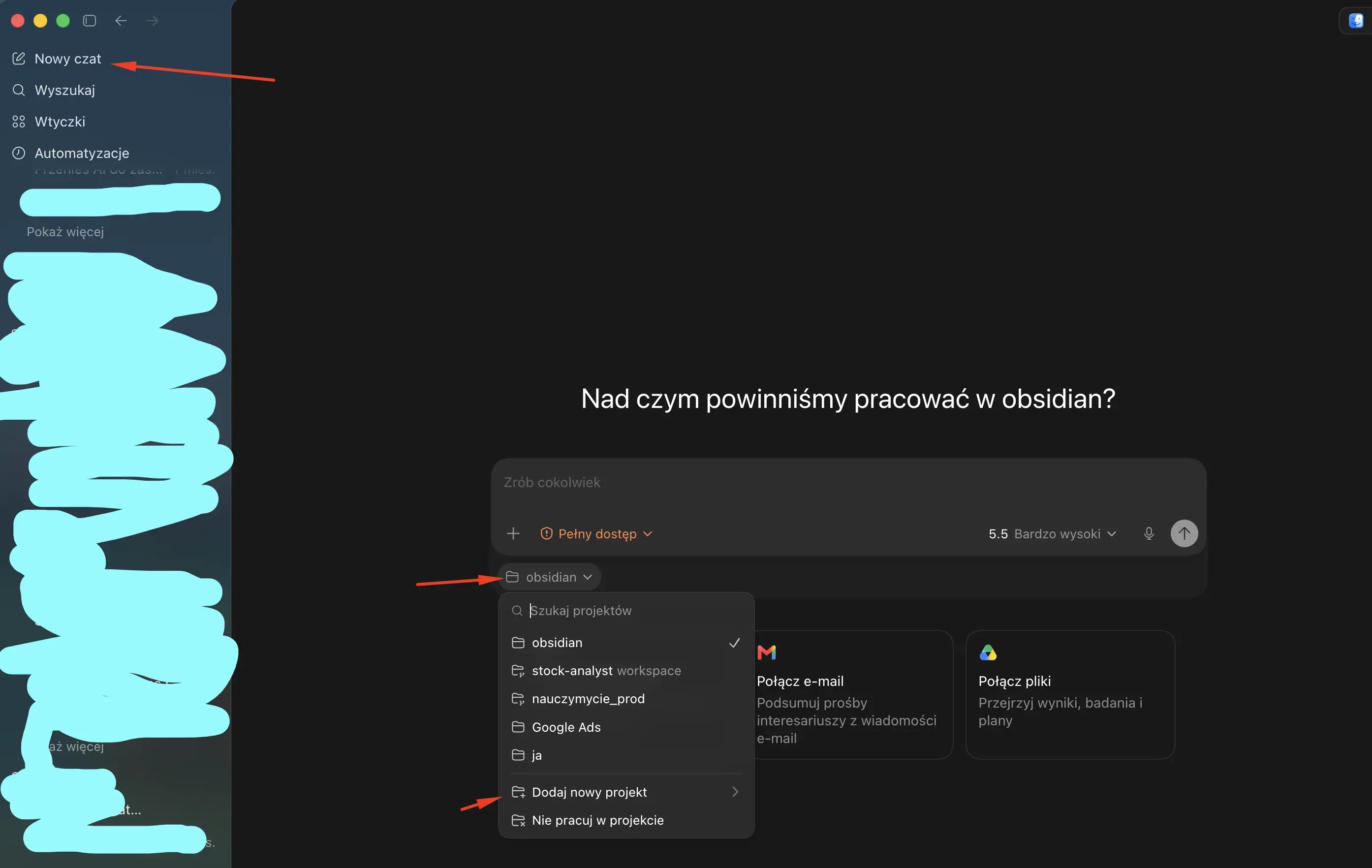 Pierwsza interakcja z Codex